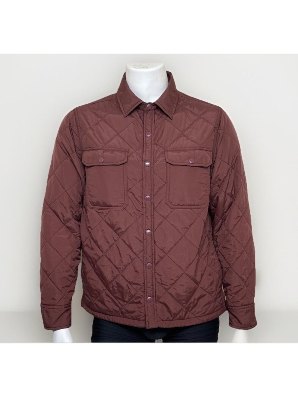 Taylor Stitch Miller Insulated Shirt Jacket Mens 40 M Burgundy Quilted Nylon
